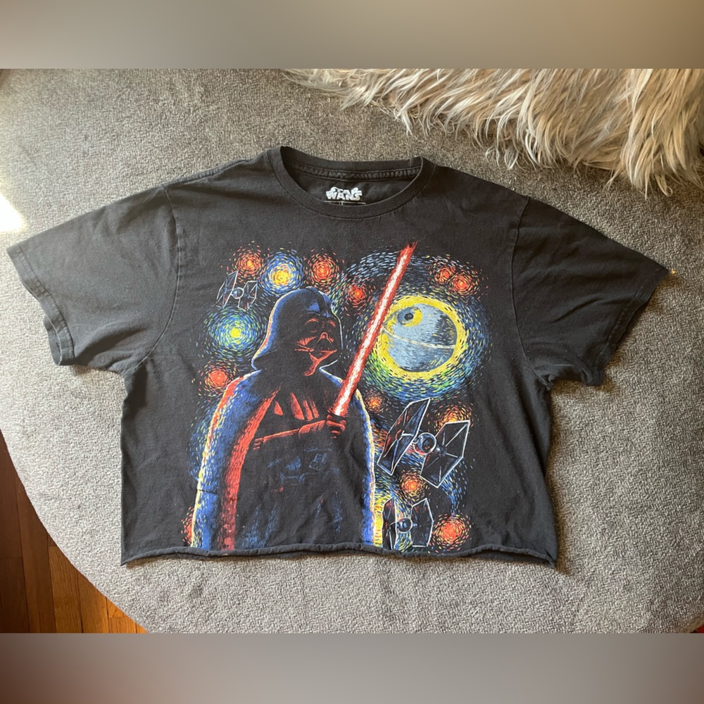Darth Vader x Van Gogh Short Sleeve Cropped T-shirt